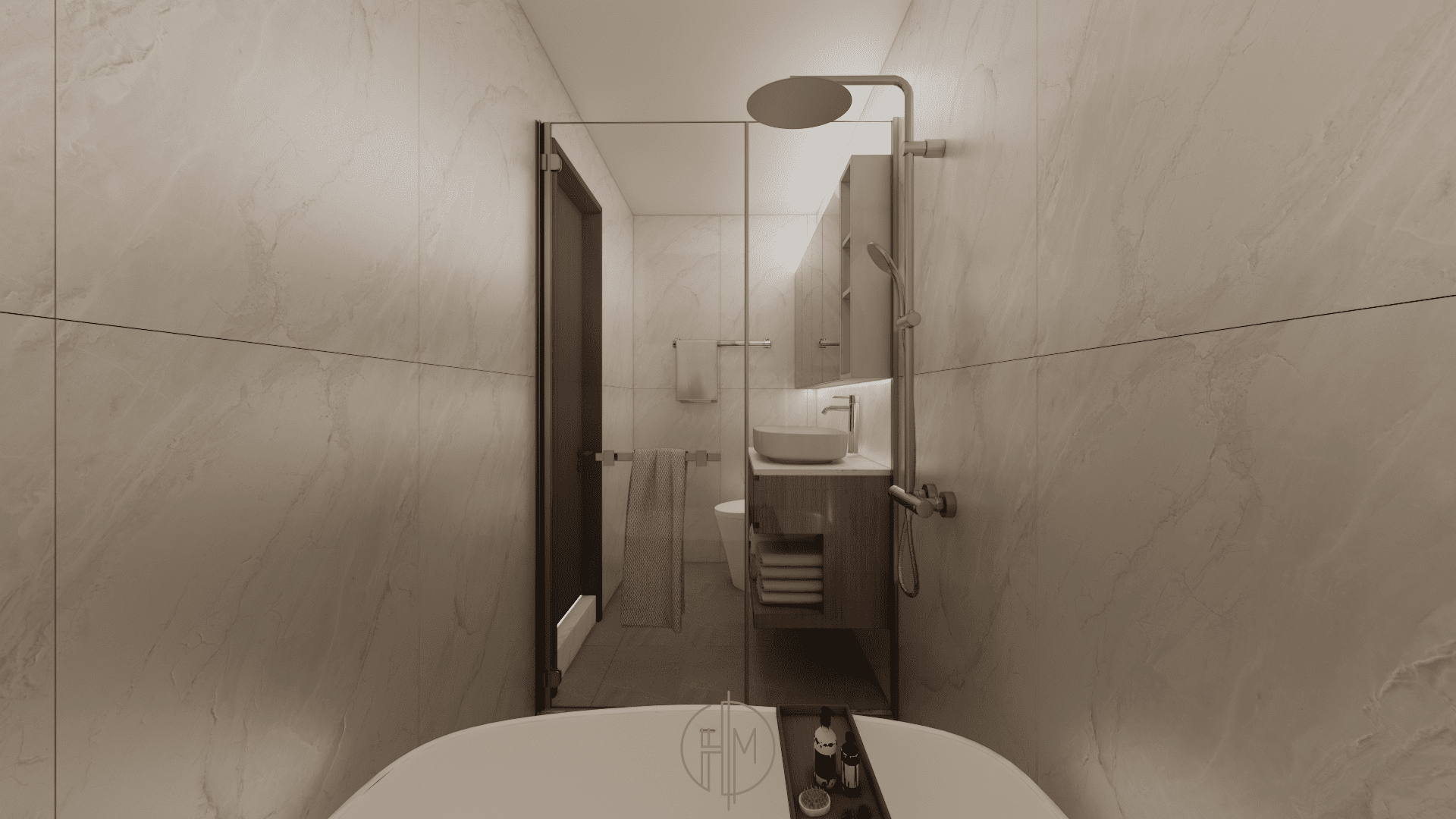 豐原衛浴 施工後 獨立泡澡缸視角