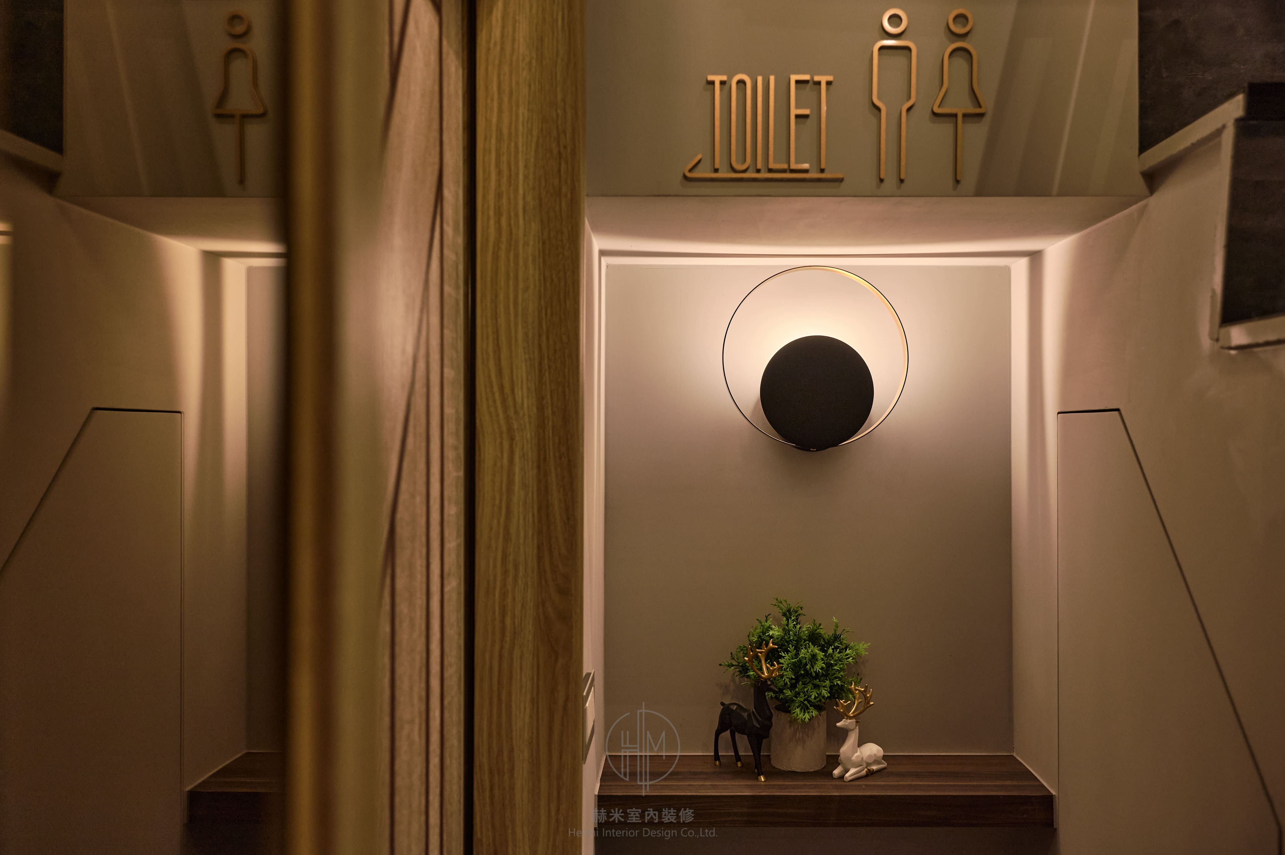 外部外帶櫃檯與線性光影佈局